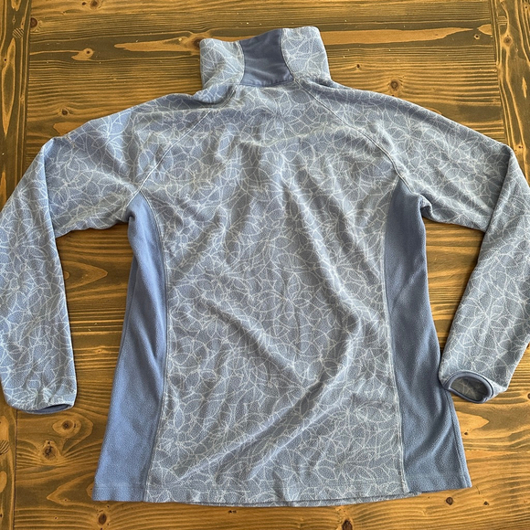 Women's Columbia Blue & White Patterned Fleece 1/4 Zip Sweatshirt XL Outdoor - Picture 5 of 8